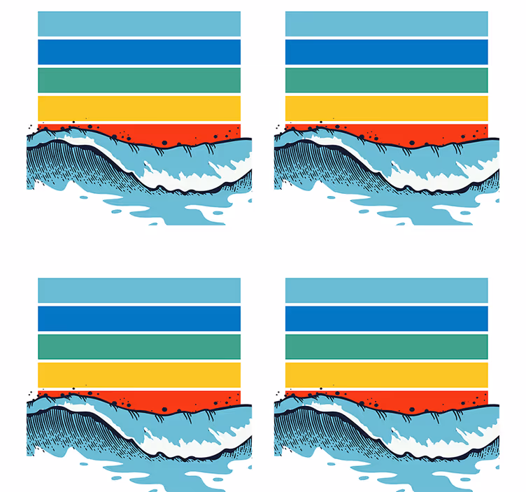 Posavasos textura patrón de olas coloridas - TenVinilo