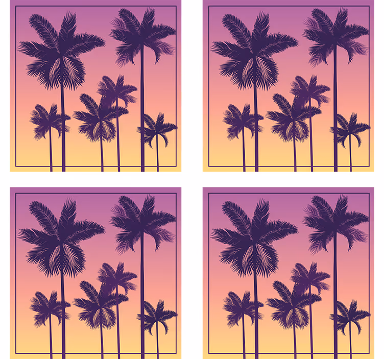Posavasos textura palmeras en silueta - TenVinilo