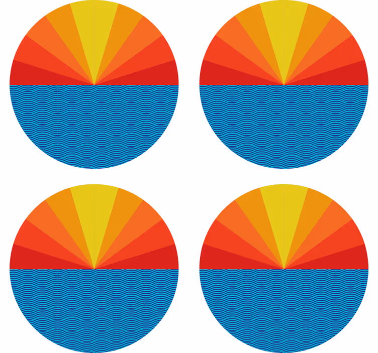 Posavasos frikis patrón geométrico circular vibrante - TenVinilo