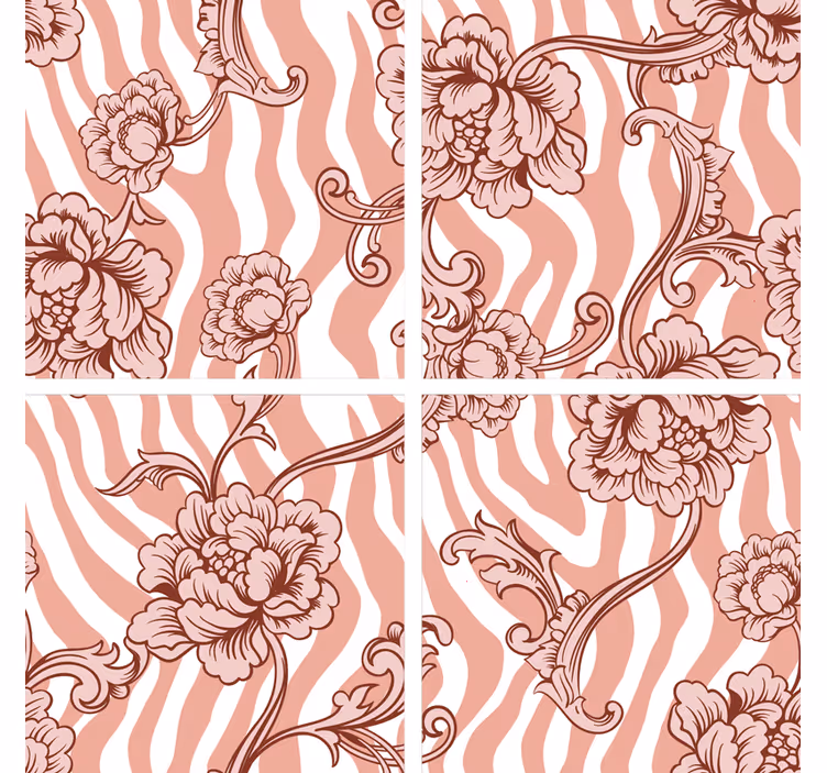 Posavasos textura patrón de olas florales - TenVinilo