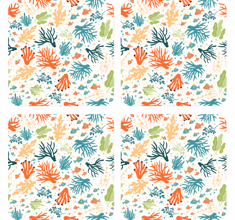 Posavasos textura patrones de coral coloridos - TenVinilo