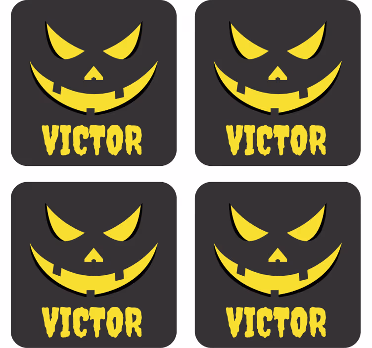 Posavasos con cara de calabaza personalizada - TenVinilo