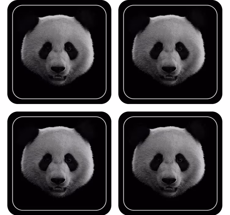 Posavasos frikis patrón de caras de panda - TenVinilo