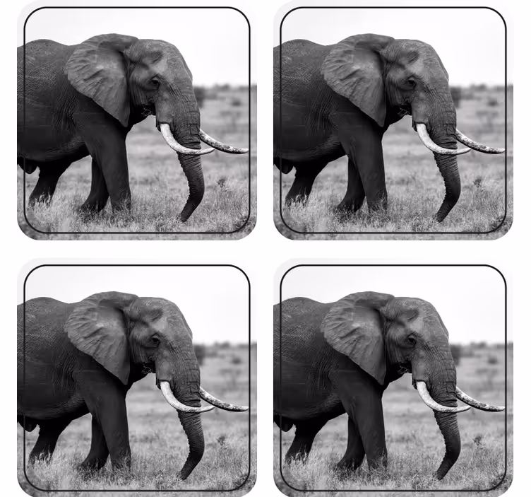 Posavasos frikis patrón de siluetas de elefante - TenVinilo