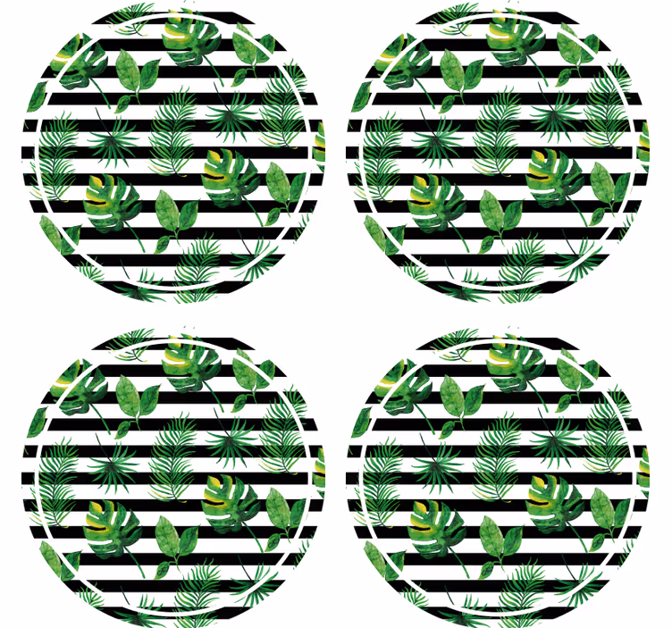 Posavasos textura hoja tropical - TenVinilo