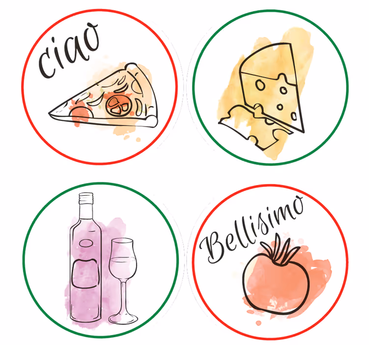 Posavasos personalizable motivos de comida y bebida - TenVinilo