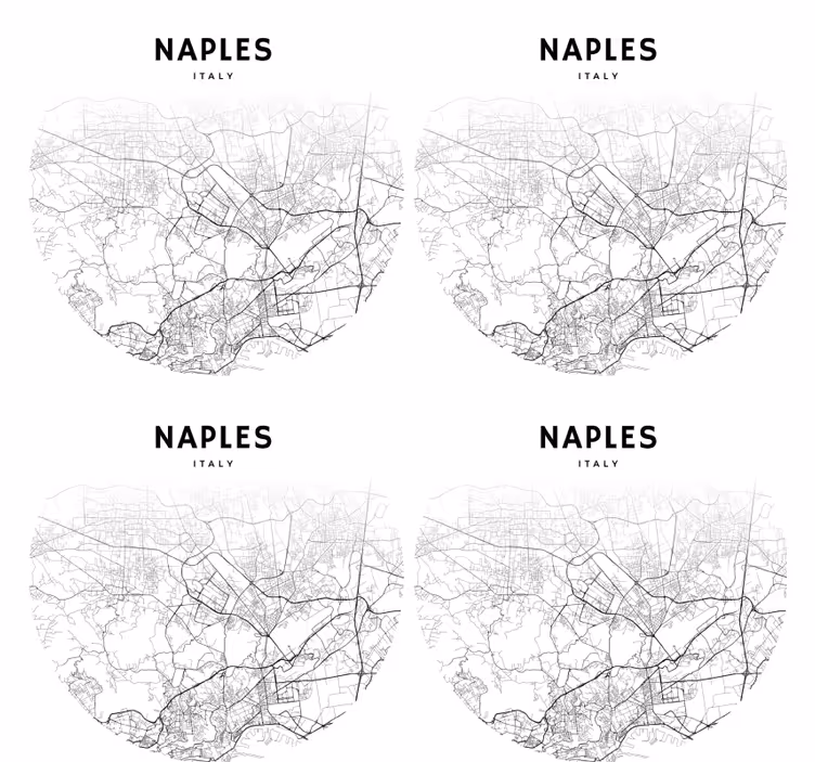Posavasos personalizable contorno del mapa de nápoles - TenVinilo