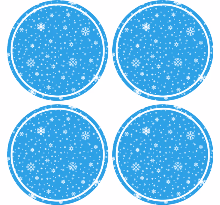 Posavasos navideño con diseño de copos de nieve - TenVinilo