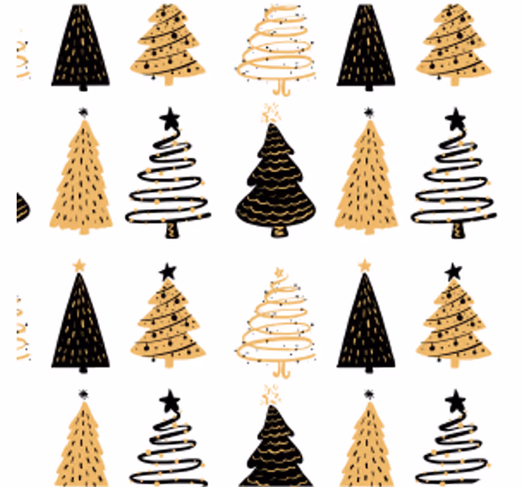 Posavasos navideño con patrón de árbol estilizado - TenVinilo