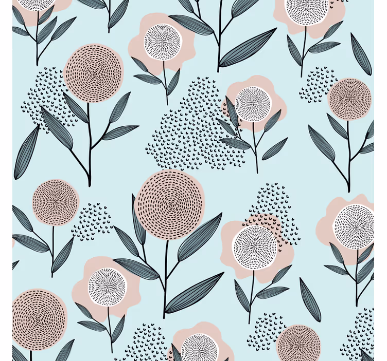 Posavasos textura arte de patrón floral - TenVinilo