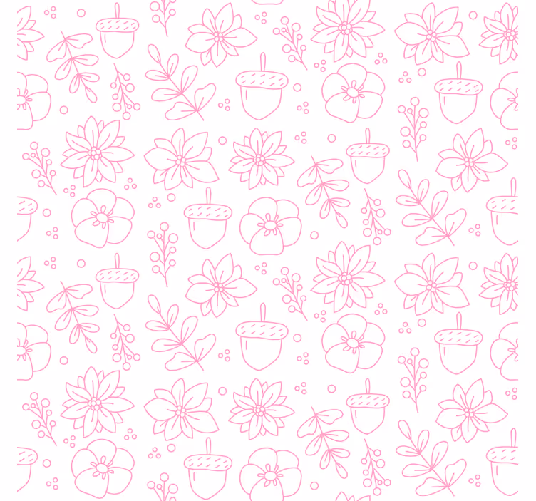 Posavasos textura patrón floral line art - TenVinilo