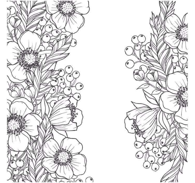 Posavasos textura patrones de contorno floral - TenVinilo