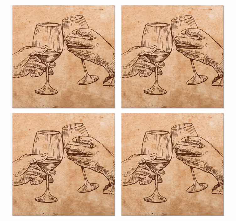 Posavasos vintage Amantes del vino - TenVinilo
