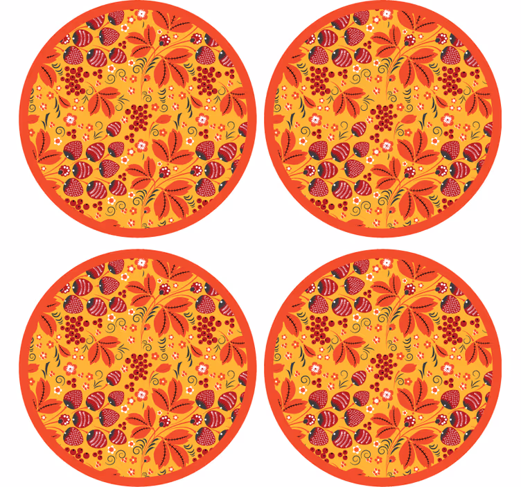 Posavasos textura motivo floral vibrante - TenVinilo