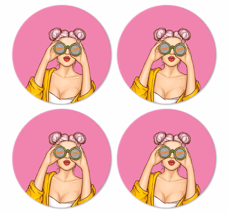 Posavasos modernos Chica del arte pop - TenVinilo