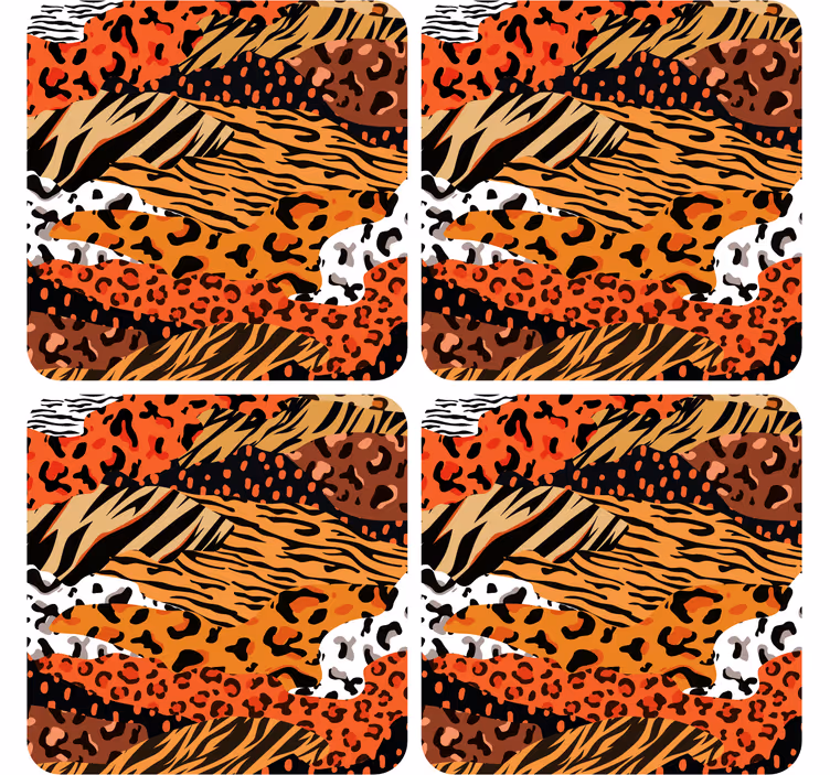 Posavasos textura patrones animales feroces - TenVinilo