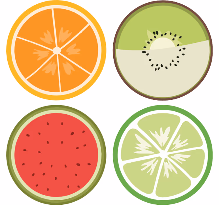 Posavasos moderno rodajas de frutas cítricas - TenVinilo