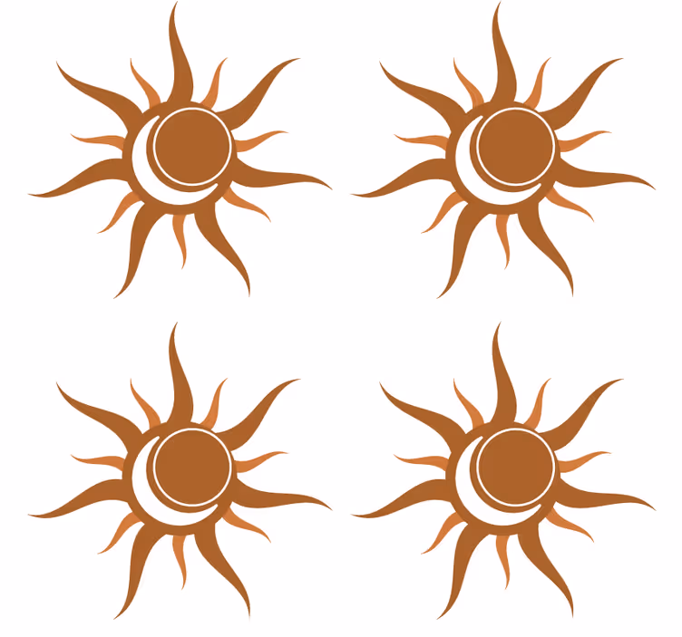 Posavasos textura símbolo del sol con curvas - TenVinilo