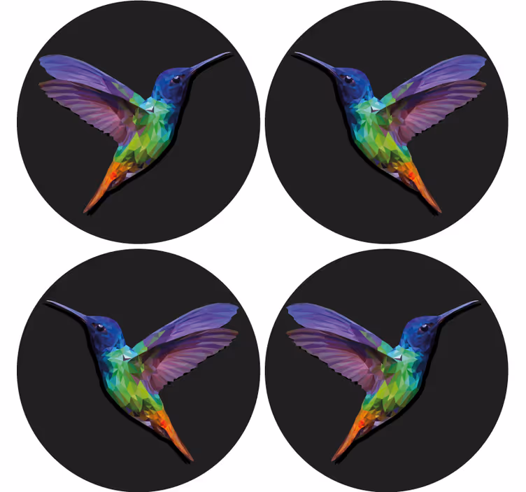 Posavasos frikis motivo de colibrí colorido - TenVinilo