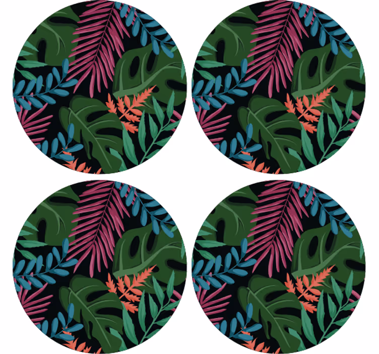 Posavasos textura hojas tropicales - TenVinilo