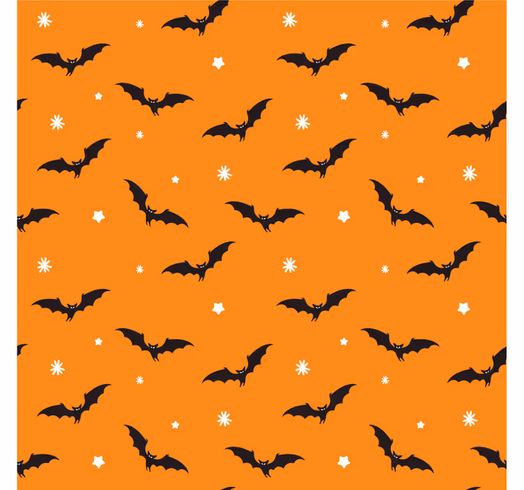 Posavasos halloween superficie naranja con murciélagos - TenVinilo