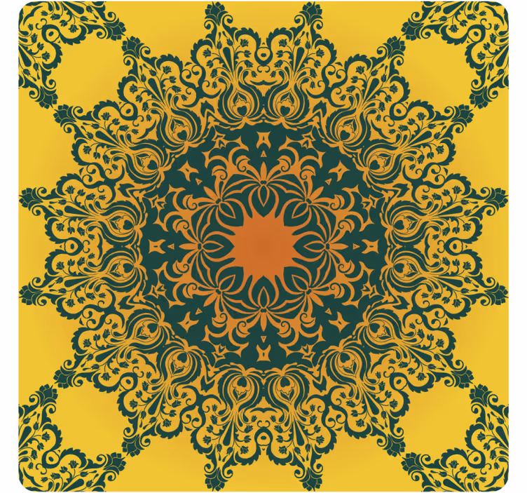 Posavasos textura patrón amarillo ornado - TenVinilo