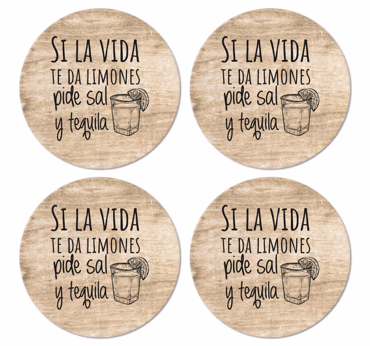Posavasos con frases La sentencia prueba la vida sin prisas - TenVinilo