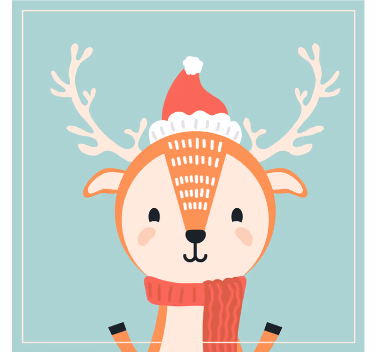 Posavasos navideño personaje de reno festivo - TenVinilo