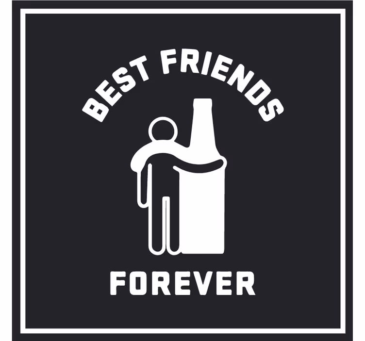 Posavasos cerveza mejores amigos abrazan la cerveza - TenVinilo