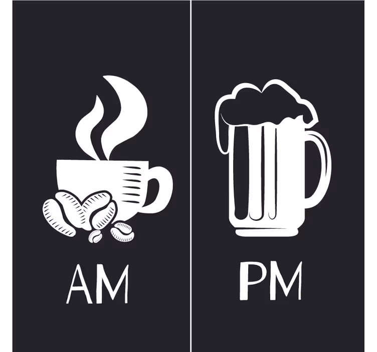 Posavasos con frases café por la mañana cerveza por la tarde - TenVinilo