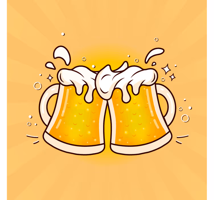 Posavasos cerveza brindis con jarras de cerveza - TenVinilo