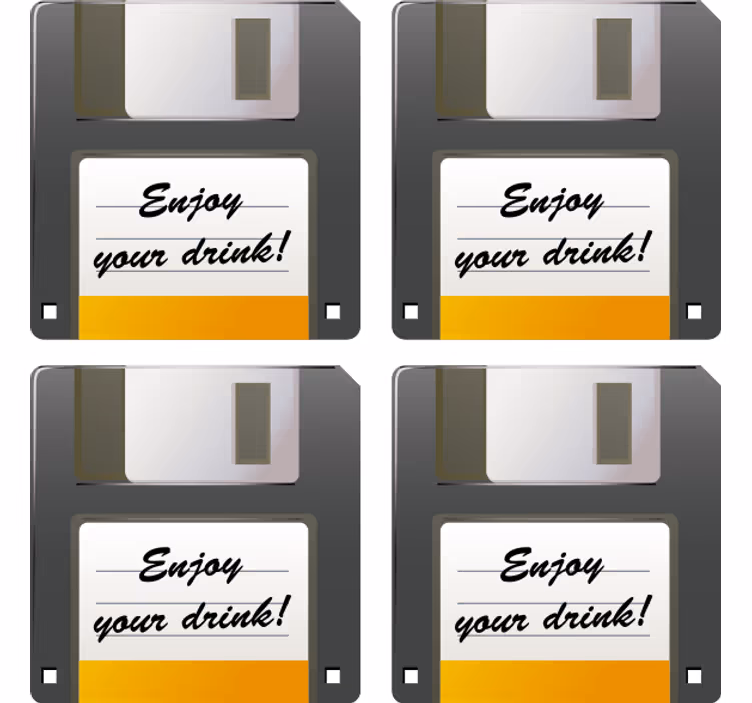 Posavasos textura recordatorio de bebida floppy disk - TenVinilo