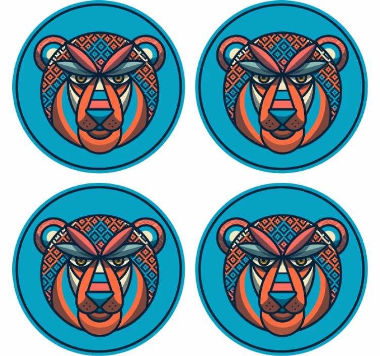 Posavasos moderno motivo animal tribal - TenVinilo