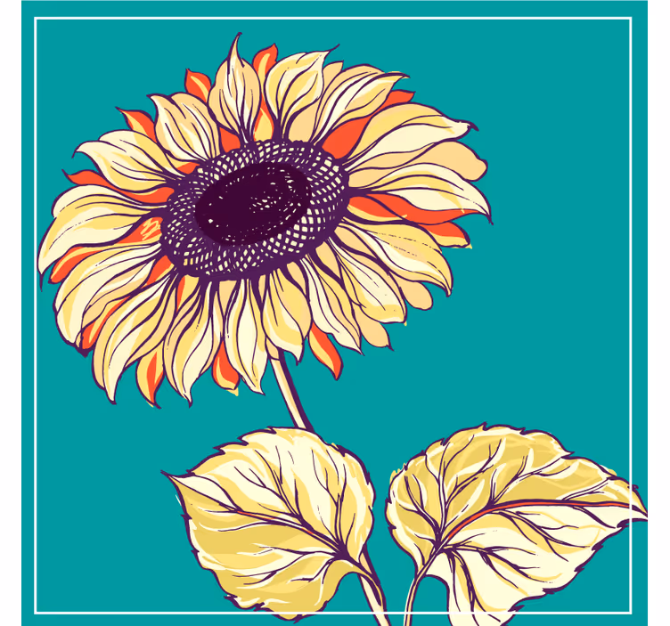 Posavasos cerveza ilustración de girasoles vibrantes - TenVinilo
