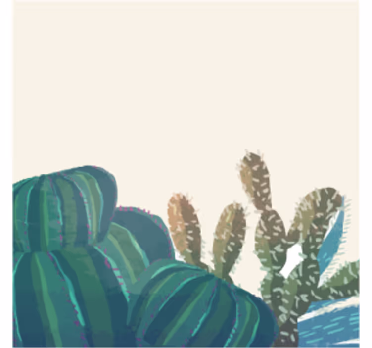 Posavasos textura arreglo de cactus con textura - TenVinilo
