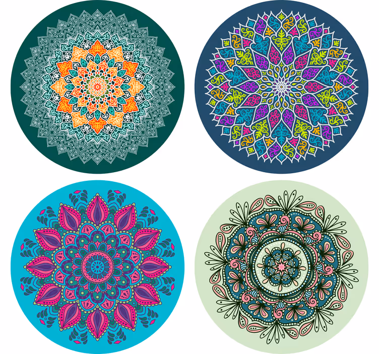 Posavasos textura mandalas intrincados - TenVinilo