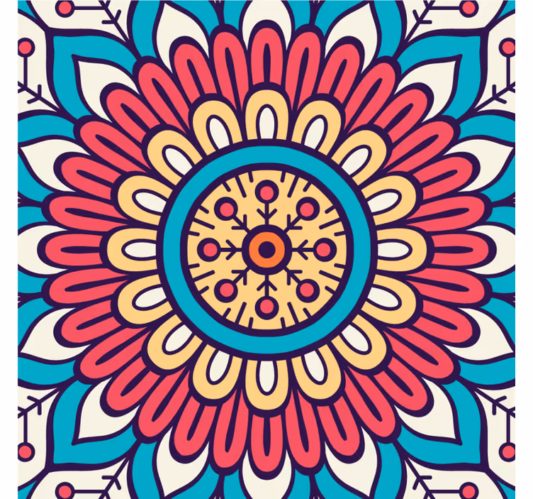 Posavasos textura patrón floral circular - TenVinilo