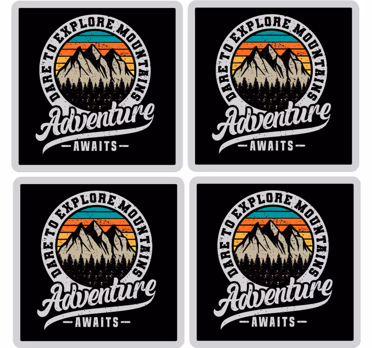 Posavasos con frases explora aventura en montañas - TenVinilo