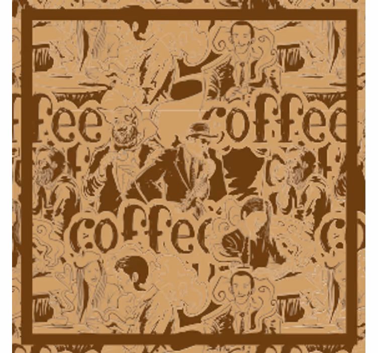 Posavasos textura personajes de café vintage - TenVinilo
