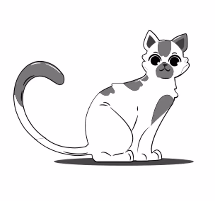 Posavasos moderno figura de gato lindo - TenVinilo