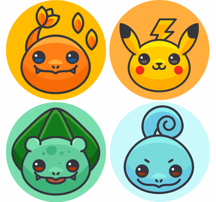 Posavasos frikis de personajes de dibujos adorables - TenVinilo