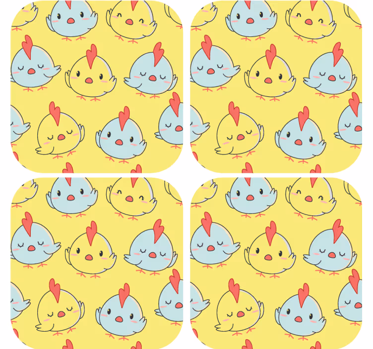Posavasos frikis caritas de pollitos adorables - TenVinilo