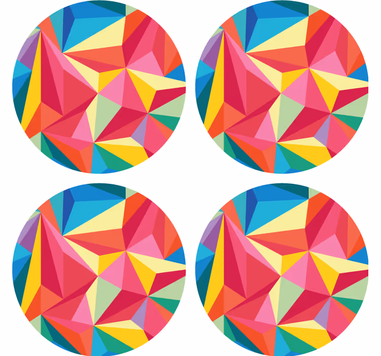 Posavasos textura patrones geométricos vibrantes - TenVinilo