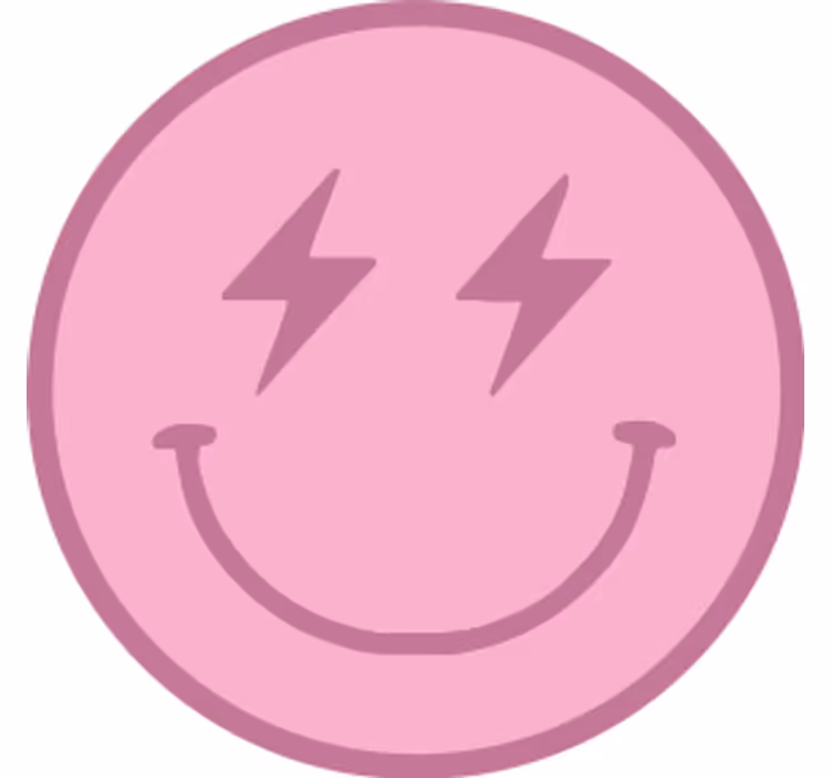 Posavasos frikis emblema sonriente rosa divertido - TenVinilo