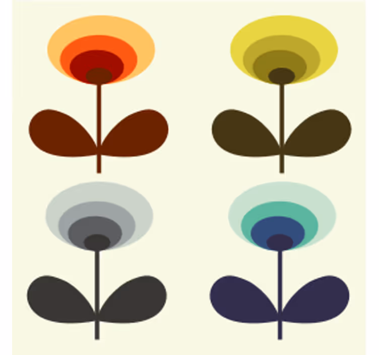 Posavasos textura formas florales en capas - TenVinilo