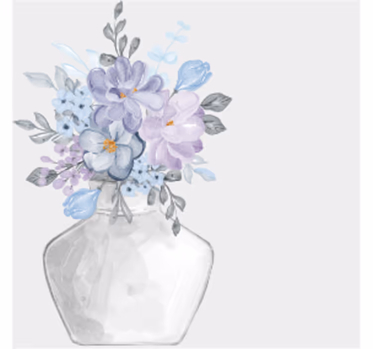Posavasos moderno arreglo floral en jarrón - TenVinilo