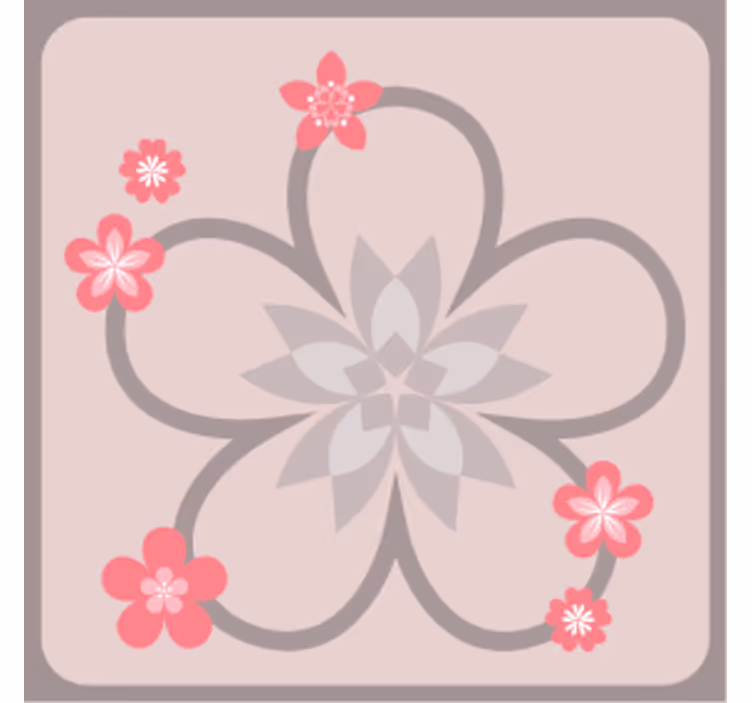 Posavasos moderno patrón floral elegante - TenVinilo
