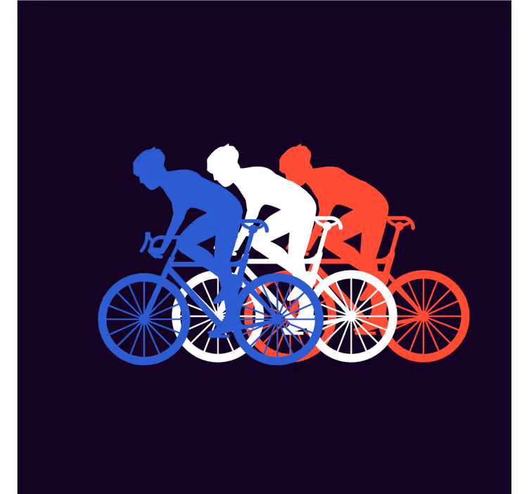Posavasos moderno ciclistas en movimiento - TenVinilo