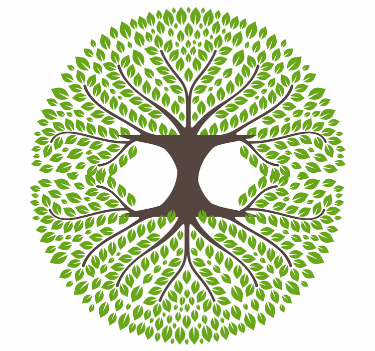 Posavasos frikis silueta de Árbol verde lush - TenVinilo