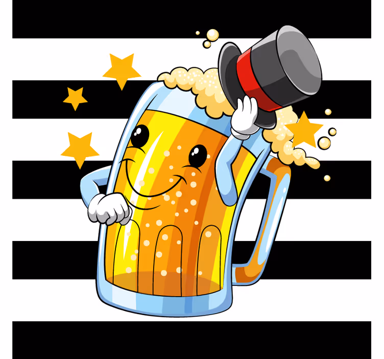 Posavasos cerveza mascota alegre de cerveza - TenVinilo
